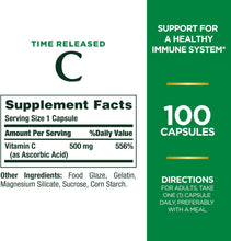 Cargar imagen en el visor de la galería, Vitamina C, 500 mg, Nature&#39;s Bounty, 100 Tabletas
