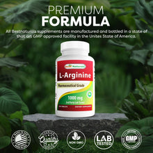 Cargar imagen en el visor de la galería, L-Arginina, 1000mg por cada tableta, Best Naturals, 1000 mg, 120 tabletas
