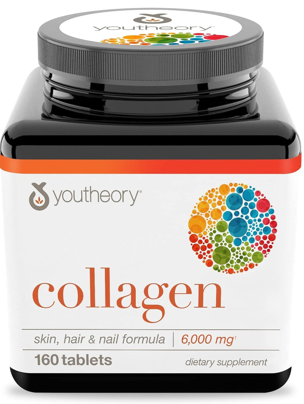 Colágeno Hidrolizado, con vitamina C, Youtheory, 160 tabletas