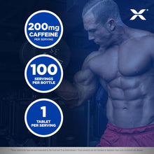 Cargar imagen en el visor de la galería, Cafeína ALLMAX Nutrition: energía sostenida y concentración mental pre-entrenamiento, de rápida absorción y veganas, 200 mg, 100 tabletas
