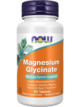 Cargar imagen en el visor de la galería, Glicinato de Magnesio NOW Foods, Fórmula de Alta Absorción | Apoyo a la Relajación, Salud Muscular y Sistema Nervioso, 90 tabletas
