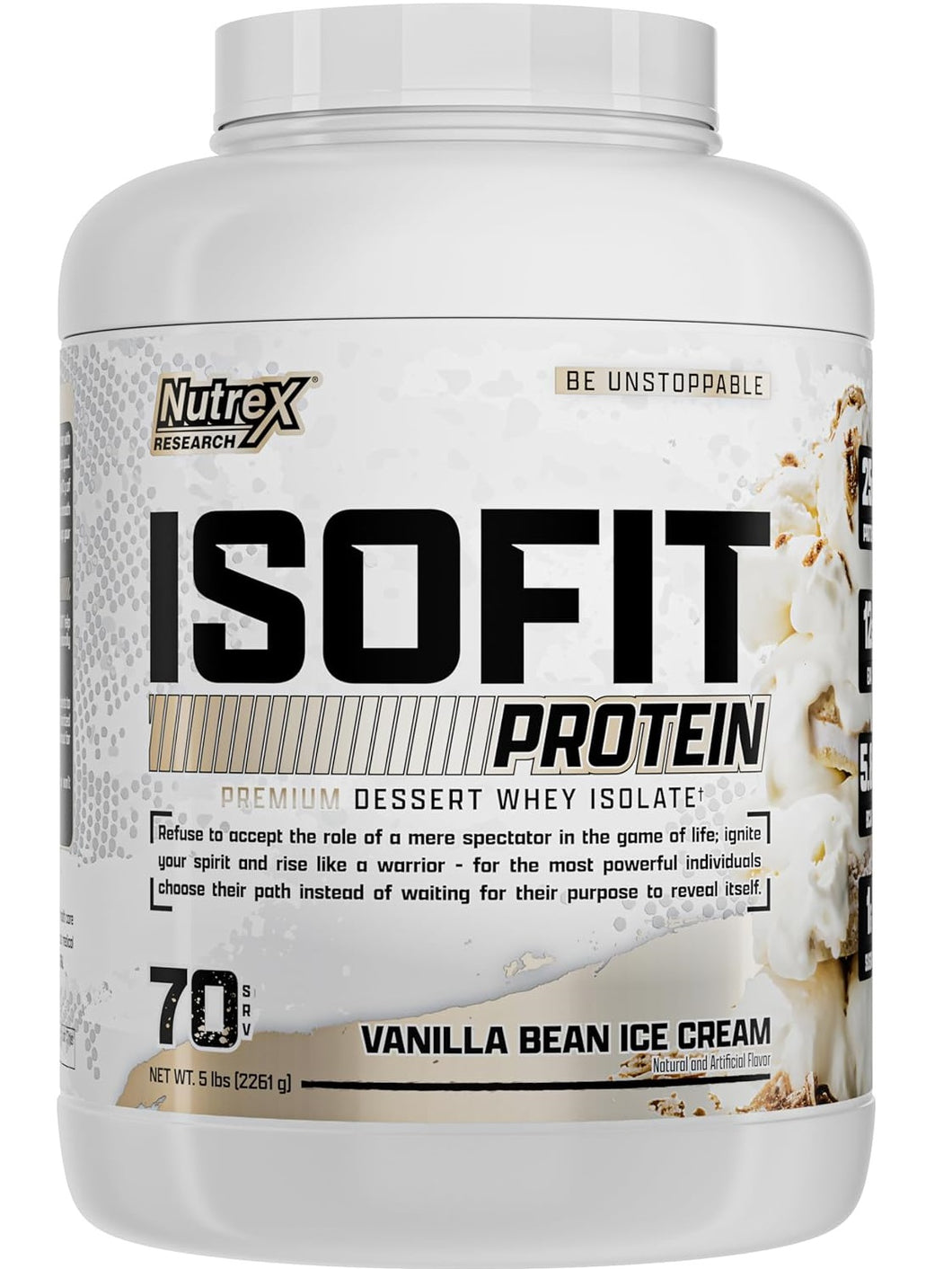 Proteína en polvo ISOFIT, con EAA y BCAA, 5 libras, sabor vainilla,