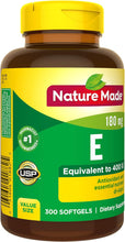 Cargar imagen en el visor de la galería, Vitamina E, 400 IU (180 mg), Nature Made, 300 softgels
