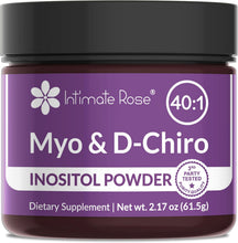 Cargar imagen en el visor de la galería, Myo-inositol y D-quiro inositol para mujeres, Intimate Rose, equilibrio hormonal y apoyo ovárico para mujeres, proporción ideal de 40:1, en polvo, 2.17 onzas
