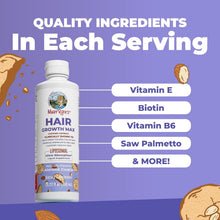 Cargar imagen en el visor de la galería, MaryRuth's Hair Growth Max Liposomal para mujeres | Lustriva® + Biotina 10.000 mcg + Aceite de semilla de calabaza | Cuidado del cabello | Arrugas, líneas de expresión, cuidado de la piel | A partir de 18 años | Certificación CLP | 15,22 onzas líquidas
