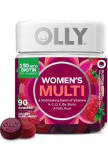 Cargar imagen en el visor de la galería, Multivitamínico para Mujeres OLLY Women's Multi con Biotina 150 mcg, 90 Gomitas, Sabor Frutos del Bosque | Vitaminas A, C, D, E, Complejo B y Ácido Fólico para la Salud Femenina
