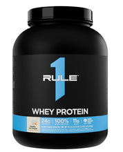 Cargar imagen en el visor de la galería, Proteína WHEY, Rule 1, 100% de suero, Vainilla, 5 libras
