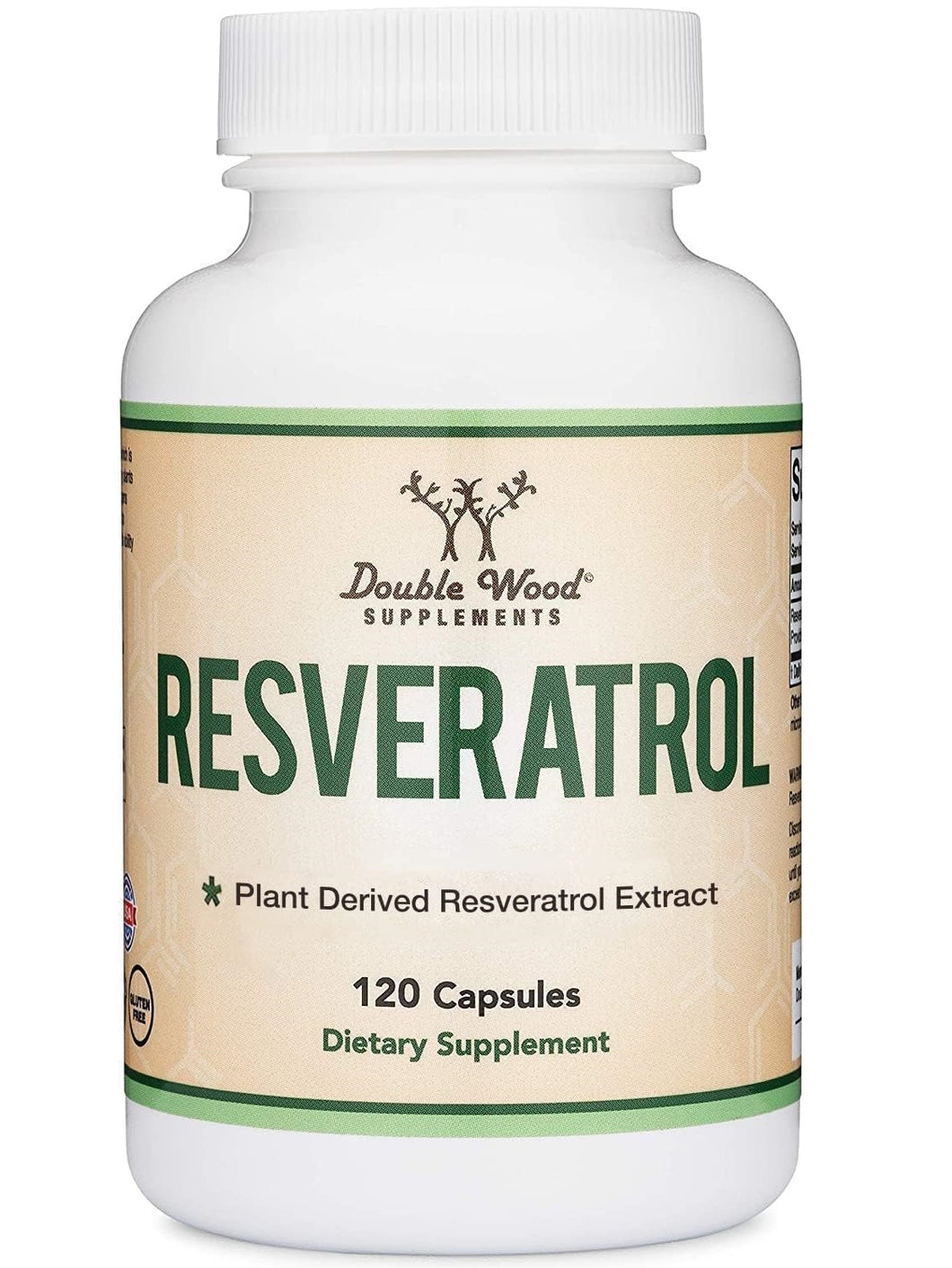 Resveratrol 500 mg, Double Wood, 120 cápsulas