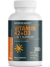 Cargar imagen en el visor de la galería, Vitaminas K2 + D3 | 2en 1 | La Combinación perfecta para la salud de Corazón y Huesos. 200 tabletas

