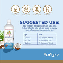 Cargar imagen en el visor de la galería, MaryRuth's  Multimineral líquido para la noche| Sin melatonina | Para la rutina de descanso | Citrato de magnesio | Calcio | Zinc | Vitamina D3 | Sabor coco | Vegano | Sin azúcar | Sin gluten | 15.22 onzas (450 ml)
