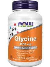 Cargar imagen en el visor de la galería, Glicina, Now, 1000 mg, 100 cápsulas
