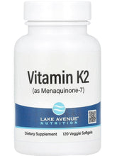 Cargar imagen en el visor de la galería, Vitamina K2, Lake Avenue, 120 softgels
