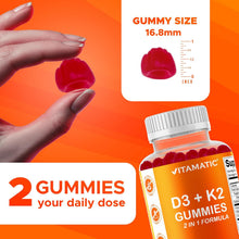 Cargar imagen en el visor de la galería, Vitamina D3 + K2, 60 gomitas
