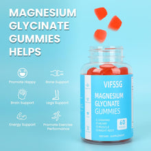 Cargar imagen en el visor de la galería, Glicinato de magnesio 400 mg, gomitas sin azúcar con L-treonato de magnesio 200 mg, gomitas masticables, 60 gomitas veganas
