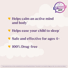 Cargar imagen en el visor de la galería, Melatonina para Niños Natrol Kids Sleep + Calm – 60 Gomitas, Sabor Fresa | Con L-Teanina para Favorecer el Sueño y la Relajación
