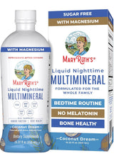 Cargar imagen en el visor de la galería, MaryRuth's  Multimineral líquido para la noche| Sin melatonina | Para la rutina de descanso | Citrato de magnesio | Calcio | Zinc | Vitamina D3 | Sabor coco | Vegano | Sin azúcar | Sin gluten | 15.22 onzas (450 ml)
