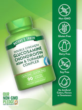 Cargar imagen en el visor de la galería, Complejo de glucosamina condroitina MSM y cúrcuma, 90 capletas
