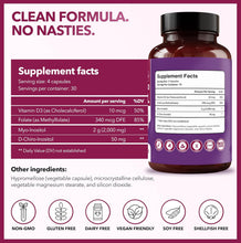 Cargar imagen en el visor de la galería, Intimate Rose Suplemento de myo-inositol y D-Chiro inositol con folato y vitamina D - Apoya el equilibrio hormonal, los ciclos regulares y la salud ovárica - 120 Cápsulas
