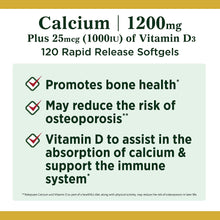 Cargar imagen en el visor de la galería, Calcio con vitamina D3. Cuida tus huesos, reduce el riesgo de osteoporosis. 120 cápsulas blandas.

