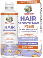 Cargar imagen en el visor de la galería, MaryRuth's Hair Growth Max Liposomal para mujeres | Lustriva® + Biotina 10.000 mcg + Aceite de semilla de calabaza | Cuidado del cabello | Arrugas, líneas de expresión, cuidado de la piel | A partir de 18 años | Certificación CLP | 15,22 onzas líquidas
