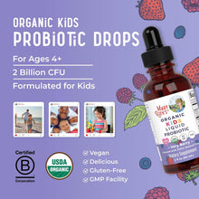 Cargar imagen en el visor de la galería, Probiótico líquido orgánico para niños MaryRuth's, USDA, sabor frutos rojos, 59 ml. Salud intestinal, probióticos para la salud digestiva, suplemento para el sistema inmunitario, probiótico para niños, con 2 mil millones de UFC, vegano, sin OGM.
