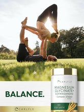 Cargar imagen en el visor de la galería, Magnesio Glicinato con Ashwagandha | Complejo de 2,740 mg | Carlyle | Dúo potente | Suplemento sin OMG y sin glute | 120 cápsulas vegetarianas
