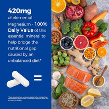 Cargar imagen en el visor de la galería, Complejo de magnesio (Magnesium Complex) 10 en 1, Vitalibre , 420 mg de magnesio elemental, ultra fuerza, máxima absorción, suplemento de magnesio quelado para nervios, salud ósea y cardíaca, sin OMG, 120 cápsulas veganas
