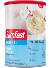 Cargar imagen en el visor de la galería, SLIM FAST: Batido reemplazo de comida, en polvo, 10 gramos de proteina, 23 vitaminas y minerales.  Sabores Disponibles: Vainilla y Chocolate. 22 servicios
