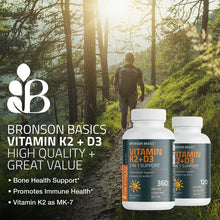 Cargar imagen en el visor de la galería, Vitaminas K2 + D3 | 2en 1 | La Combinación perfecta para la salud de Corazón y Huesos. 120 cápsulas.
