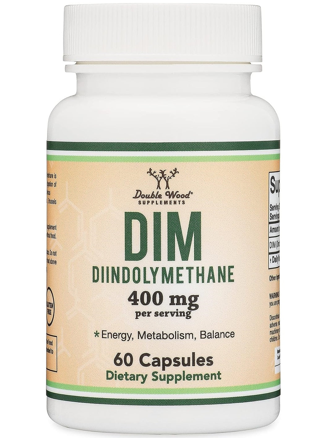 DIM (Diindolilmetano), 400 mg por servicio, 60 cápsulas