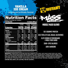 Cargar imagen en el visor de la galería, Proteina Mass Extreme, Mass Gainer, Mutant, 2500  calorías, 6 libras
