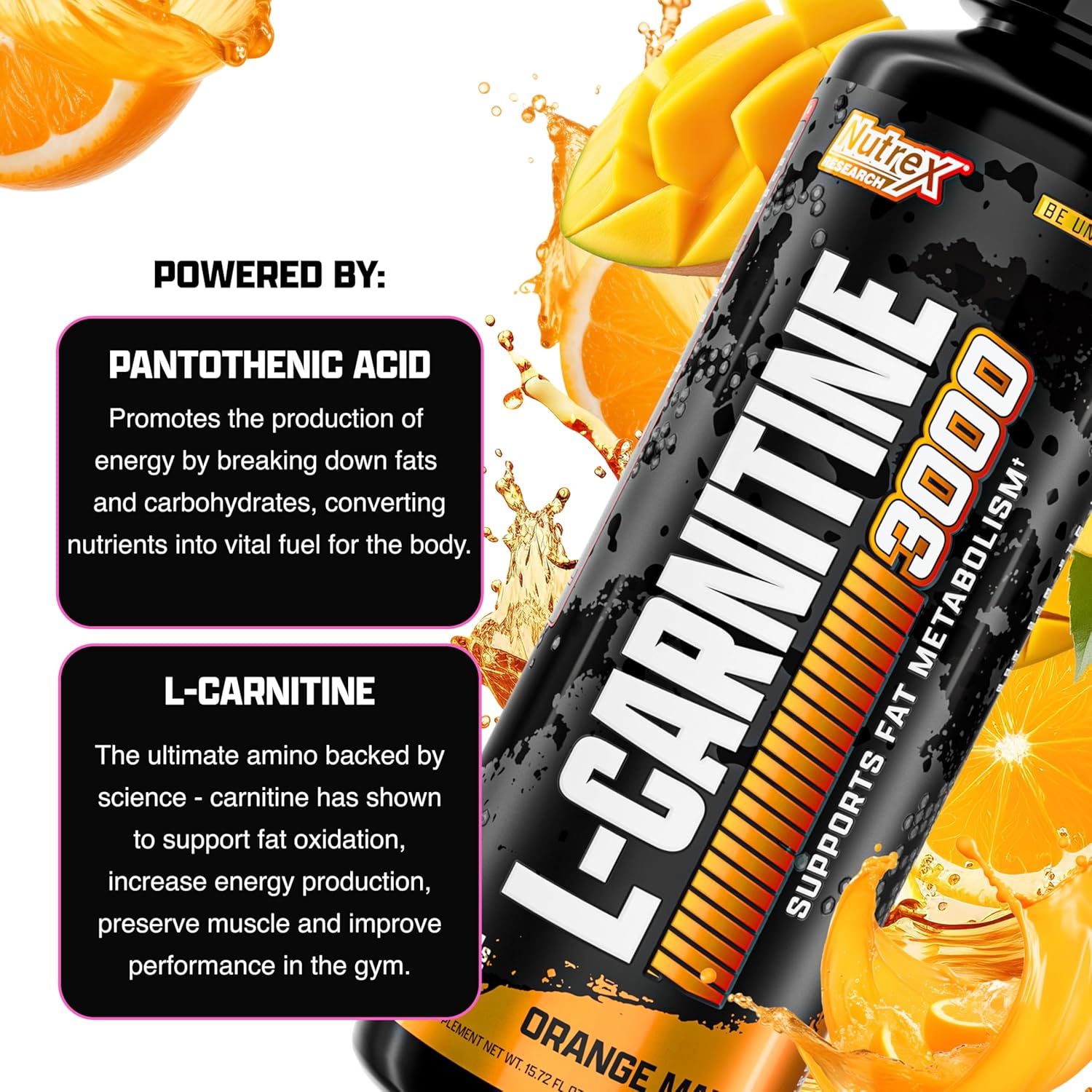L-CARNITINA 3000, líquida, Nutrex, 31 servicios, – Beyuga.com