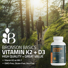 Cargar imagen en el visor de la galería, Vitaminas K2 + D3 | 2en 1 | La Combinación perfecta para la salud de Corazón y Huesos. 200 tabletas
