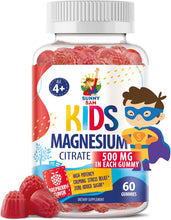 Cargar imagen en el visor de la galería, Citrato de Magnesio para niños, 500 mg cada gomita,  60 gomitas
