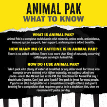 Cargar imagen en el visor de la galería, ANIMAL PAK, Envase de 30 paquetes, nueva presentación con menos pastillas por servicio. Todo en uno (Aminoácidos, Vitaminas, Enzimas y mucho mas)
