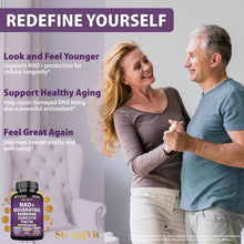 Cargar imagen en el visor de la galería, NAD+, Resveratrol, con Berberina, Quercetina, CoQ10, Fórmula 18 en 1, antienvejecimiento para mujeres y hombres, 60 cápsulas

