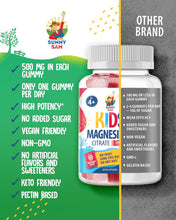 Cargar imagen en el visor de la galería, Citrato de Magnesio para niños, 500 mg cada gomita,  60 gomitas
