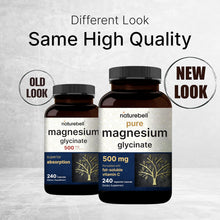 Cargar imagen en el visor de la galería, Glicinato de magnesio, 500 mg, 100 % quelado y purificado, probado por terceros, sin OGM y sin gluten, 240 cápsulas
