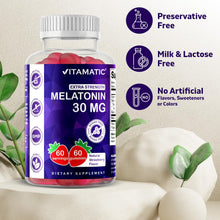 Cargar imagen en el visor de la galería, Melatonin 30 mg, Vitamatic, 60 gomitas, 60 servicios
