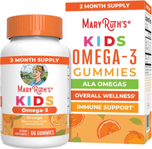 Cargar imagen en el visor de la galería, Gomitas de Omega 3 de MARYRUTH'S para niños, veganas, sin sabor a pescado, suministro para 2 meses, 60 gomitas
