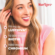 Cargar imagen en el visor de la galería, MaryRuth Multivitamínico Líquido + Crecimiento Capilar | Biotina 10,000 mcg | Suplemento para el Crecimiento del Cabello Lustriva | Clínicamente probado cabello más grueso y contra las arrugas faciales | Cuidado de la piel | 15.22 onzas (450 ml)
