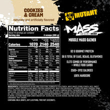 Cargar imagen en el visor de la galería, Proteina Mass Extreme, Mass Gainer, Mutant, 2500  calorías, 12 libras
