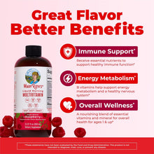 Cargar imagen en el visor de la galería, MaryRuth's Multivitamínico para mujeres, hombres y niños | Multivitamínico líquido matutino | Vitaminas A, C, D, E, B6, B12, Biotina y Zinc | Belleza | Vegano | Sin OGM | Sin gluten | 15.22 onzas (450 ml)

