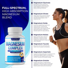 Cargar imagen en el visor de la galería, Complejo de magnesio (magnesium complex): Glicinato, Citrato, Malato, y Óxido de magnesio, 90 cápsulas
