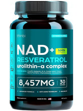 Cargar imagen en el visor de la galería, NAD+, Resveratrol, con té verde y astaxantina para mujeres y hombres, Urolitina A, Coq10 y ácido alfa lipoico, 60 cápsulas
