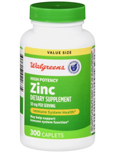 Cargar imagen en el visor de la galería, Zinc 50 mg, Walgreens, 300 capletas
