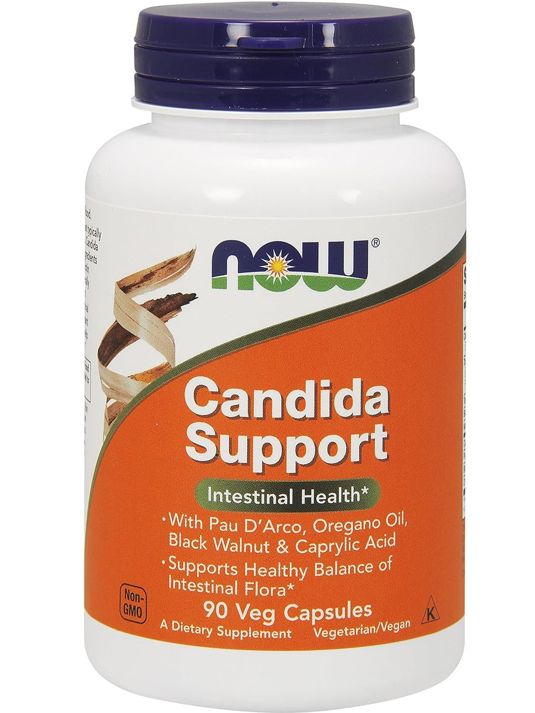 Candida Support, balance de la flora intestinal, Now, 90 cápsulas