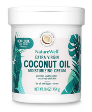 Cargar imagen en el visor de la galería, Crema hidratante con aceite de coco extra virgen, NatureWell, 473 ml (16 onzas)
