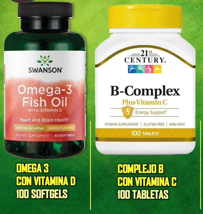 COMBO OFERTA: Omega 3 con vitamina D + Complejo B con vitamina C