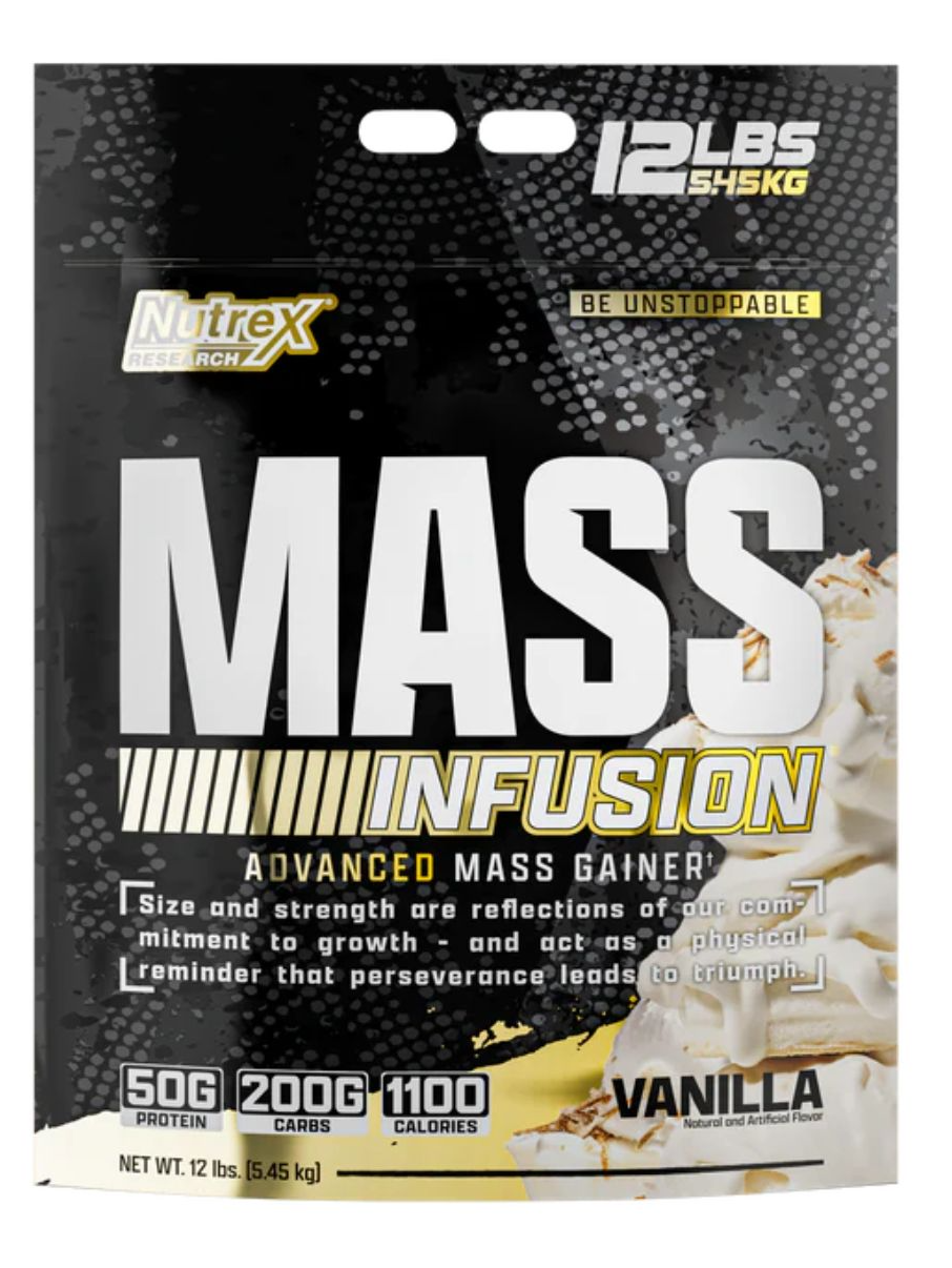 Proteina para aumento de peso y masa muscular, Nutrex, Mass Infusion, Mass Gainer, 12 Libras